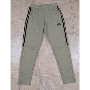 Adidas men's sz M Sereno Slim Tapered Fit 3 Stripes Pants olive green 2441